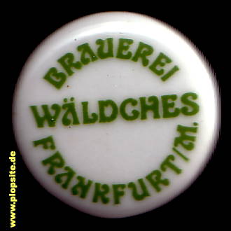 Picture of a ceramic Hutter stopper from: Brauerei Wäldches, Frankfurt / Main, Germany