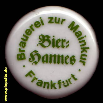 Picture of a ceramic Hutter stopper from: Brauerei zur Mainkur Bier Hannes, Frankfurt / Main, Germany