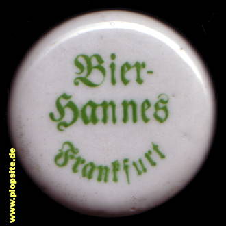 Picture of a ceramic Hutter stopper from: Brauerei zur Mainkur Bier Hannes, Frankfurt / Main, Germany