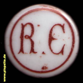 Picture of a ceramic Hutter stopper from: R.E.,  FR, unbekannt, France