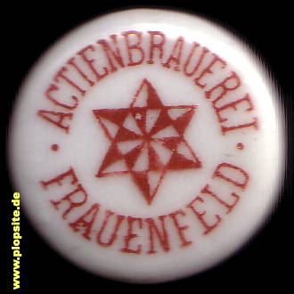Picture of a ceramic Hutter stopper from: Actienbrauerei, Frauenfeld, Switzerland