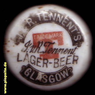 Bügelverschluss aus: Tennents Lager Beer, Glasgow, Großbritannien