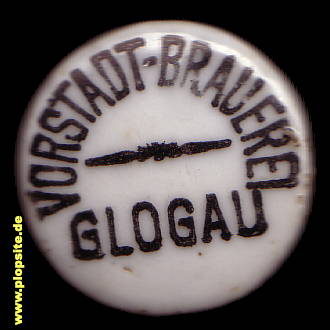 Picture of a ceramic Hutter stopper from: Vorstadtbrauerei & Malzfabrik Berthold & Comp, Glogau, Głogów, Poland