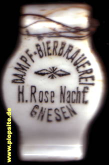 Bügelverschluss aus: Dampf Bierbrauerei H. Rose Nachfahren, Gnesen, Gniezno, Polen