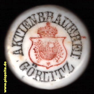 Picture of a ceramic Hutter stopper from: Aktienbrauerei, Görlitz, Germany