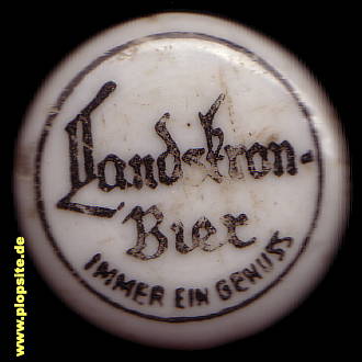 Picture of a ceramic Hutter stopper from: Brauerei Landskron, Görlitz, Germany