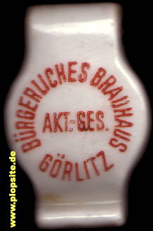 Picture of a ceramic Hutter stopper from: Bürgerliches Brauhaus AG, Görlitz, Germany