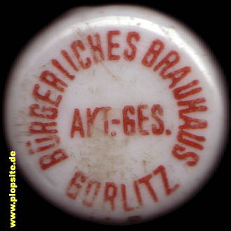 Picture of a ceramic Hutter stopper from: Bürgerliches Brauhaus AG, Görlitz, Germany