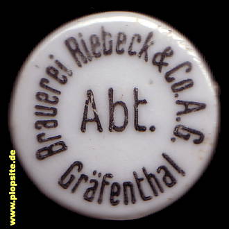 Bügelverschluss aus: Brauerei Riebeck & Co. AG, Gräfenthal, Deutschland