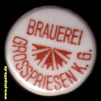 Picture of a ceramic Hutter stopper from: Brauerei KG, Großpriesen, Velké Březno, Czech Republic