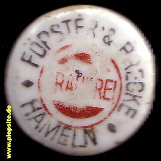 Picture of a ceramic Hutter stopper from: Brauerei Förster & Brecke, Hameln, Germany