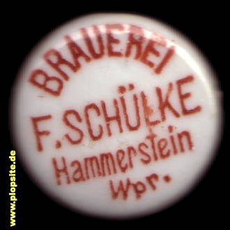 BŸügelverschluss aus: Brauerei & Mineralwasserfabrik Friedrich Schülke, Hammerstein, Czarne, Polen