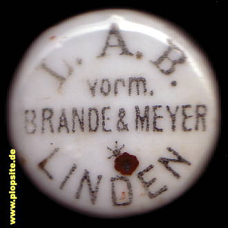BŸÜgelverschluss aus: Lindener Actien Brauerei Brande & Meyer L. A . B., Hannover Linden, Deutschland