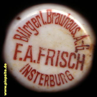 Bügelverschluss aus: Bürgerliches Brauhaus AG, vormals F.A. Frisch, Insterburg, Tschernjachowsk, Черняховск, Инстербург, Russland