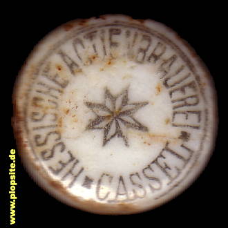 Picture of a ceramic Hutter stopper from: Hessiche Actienbrauerei Cassel, Kassel, Cassel, Germany