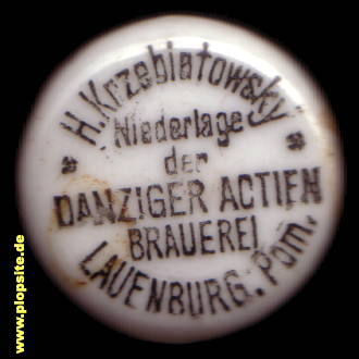 Bügelverschluss aus: Niederlange Danziger Actien Brauerei H. Krzebiatowsky, Lauenburg i. Pom., Lębork, Polen