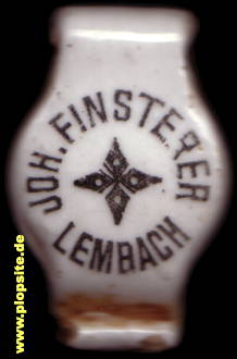 Picture of a ceramic Hutter stopper from: Brauerei Finsterer  , Lembach / Mühlkreis, Austria