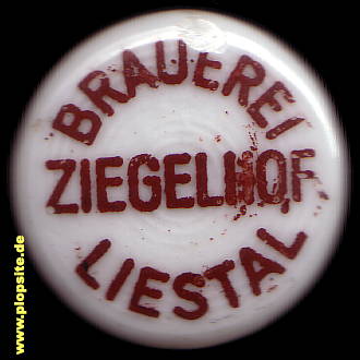 Picture of a ceramic Hutter stopper from: Brauerei Ziegelhof, Liestal, Lieschdl, Switzerland