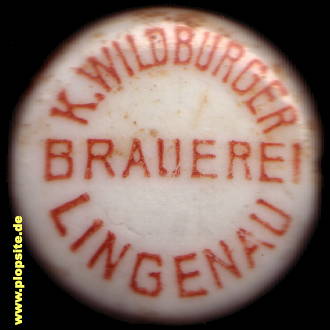 Picture of a ceramic Hutter stopper from: Brauerei K. Wildburger, Lingenau, Austria