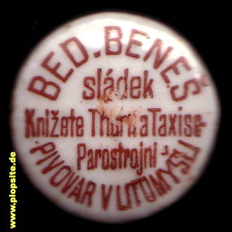 Picture of a ceramic Hutter stopper from: Pivovar Kniže Thurn & Taxi’sche Brauerei Beneš, Litomyšl, Leitomischl, Czech Republic