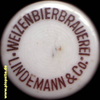 Bügelverschluss aus: Weizenbierbrauerei Lindemann & Co., Ludwigshafen, Deutschland