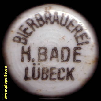 Bügelverschluss aus: Bierbrauerei H. Bade, Lübeck, Deutschland
