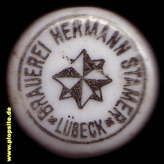 Picture of a ceramic Hutter stopper from: Brauerei Hermann Stamer, Lübeck, Germany