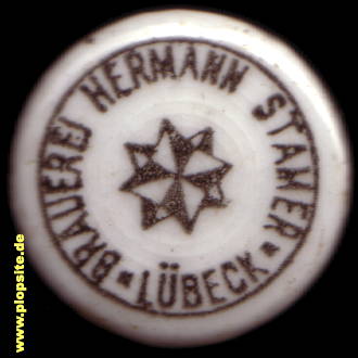 Picture of a ceramic Hutter stopper from: Brauerei Hermann Stamer, Lübeck, Germany