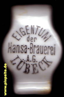 Picture of a ceramic Hutter stopper from: Hansa Brauerei AG, Lübeck, Germany