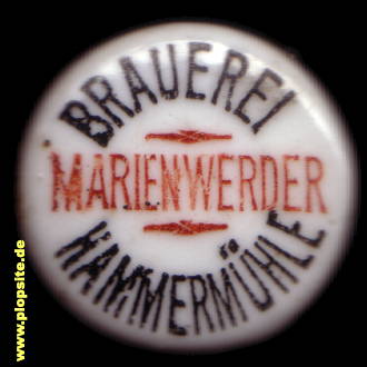 Bügelverschluss aus: Brauerei Hammermühle, Marienwerder, Kwidzyn, Polen