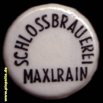 Picture of a ceramic Hutter stopper from: Schloßbrauerei, Maxlrain, Tuntenhausen, Germany