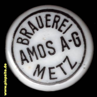 Picture of a ceramic Hutter stopper from: Brauerei Amos AG, Metz, France