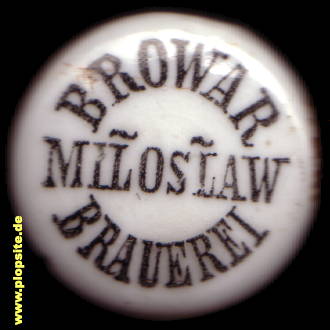 Picture of a ceramic Hutter stopper from: Browar / Brauerei, Miłosław, Miłosław, Liebenstädt, Poland