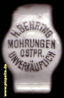 Bügelverschluss aus: Brauerei Hermann Behring, Mohrungen, Morąg, Polen