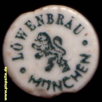 Picture of a ceramic Hutter stopper from: Löwenbräu, München, Germany