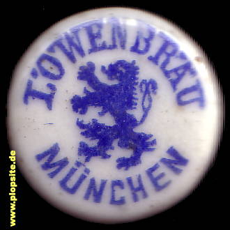 Picture of a ceramic Hutter stopper from: Löwenbräu, München, Germany
