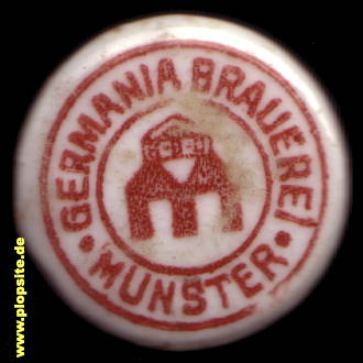 Picture of a ceramic Hutter stopper from: Germania Brauerei  , Münster, Germany