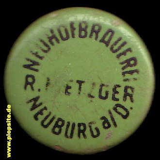Picture of a ceramic Hutter stopper from: Neuhofbrauerei Metzger, Neuburg / Donau, Germany