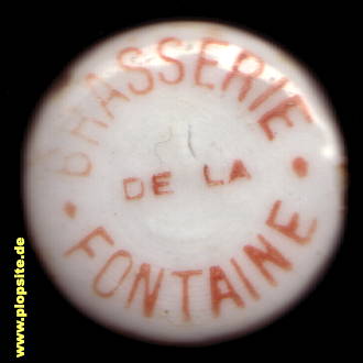 Picture of a ceramic Hutter stopper from: Brasserie de la Fontaine, Francois Jaujou, Nîmes, France