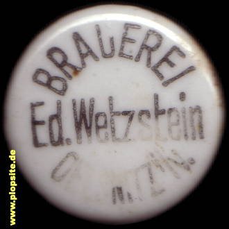 Bügelverschluss aus: Brauerei Ed. Wetzstein KG, Oelsnitz / Vogtl., Deutschland