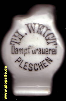 Picture of a ceramic Hutter stopper from: Dampfbierbrauerei Th. Weigt, Pleschen, Pleszew, Poland