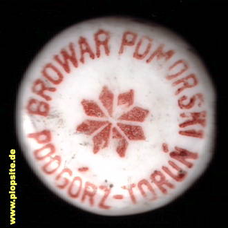 Picture of a ceramic Hutter stopper from: Browar Pomorski, Toruń - Podgórz, Thorn - Podgorz, Amberg, Poland