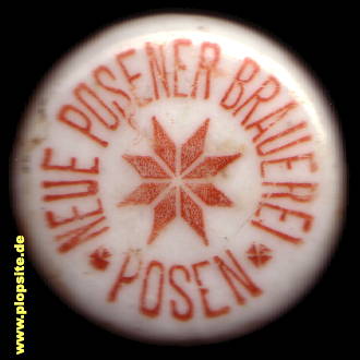Picture of a ceramic Hutter stopper from: Neue Posener Bairische Bierbrauerei J. Neu, Posen, Poznań, Poland
