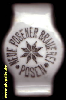 Picture of a ceramic Hutter stopper from: Neue Posener Bairische Bierbrauerei J. Neu, Posen, Poznań, Poland