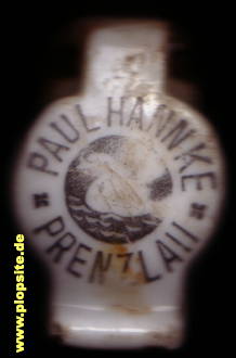 Picture of a ceramic Hutter stopper from: Brauerei Paul Hannke, Prenzlau, Prentzlow, Germany