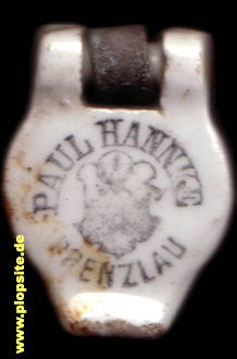 Picture of a ceramic Hutter stopper from: Brauerei Paul Hannke, Prenzlau, Prentzlow, Germany