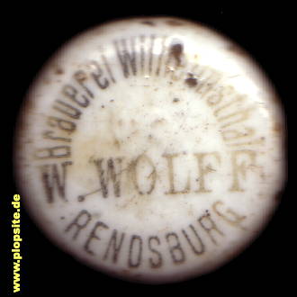 BŸügelverschluss aus: Brauerei Wilhelmsthal W. Wolff, Rendsburg, Rensborg, Deutschland