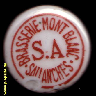 Picture of a ceramic Hutter stopper from: Brasserie du Mont Blanc S.A., Sallanches, France