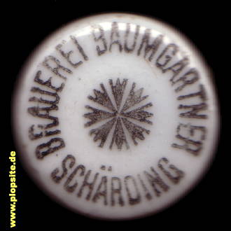 Picture of a ceramic Hutter stopper from: Brauerei Baumgartner, Schärding, Schärding / Inn, Austria