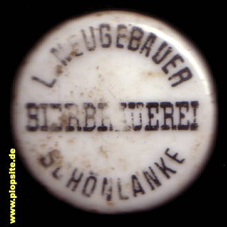 Picture of a ceramic Hutter stopper from: Bierbrauerei L. Neugebauer Witwe, Schönlanke, Trzcianka, Poland